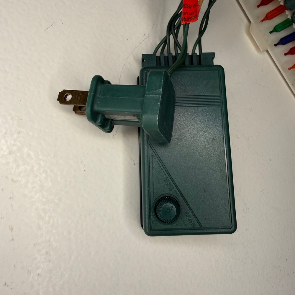 Vintage Christmas Lights 140 Multi Color Changing Green Wire Speed Control Box - Picture 5 of 6